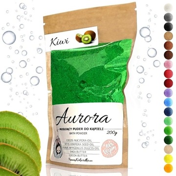 Sól MUSUJĄCY PUDER DO KĄPIELI o zapachu KIWI owocowy zielony barwiący wodę