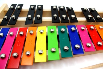 MAT MAX CYMBAŁKI DZWONKI CHROMATYCZNE KOLOROWE 27 TON + POKROWIEC POMARAŃCZ