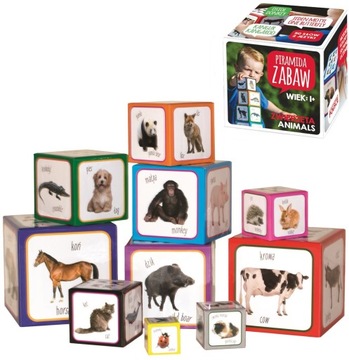 PIRAMIDA ZABAW EDUKACYJNA WIEŻA KLOCKI MONTESSORI