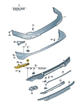 ЭЛЕМЕНТ ЗАКРЫТИЯ ЗАДНЕГО БАМПЕРА ЛЕВЫЙ AUDI Q7 4M