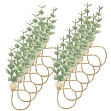 12 шт. КОЛЬЦА ДЛЯ САЛФЕТОК ДЛЯ ФЕРМЕРСКОГО ДОМА ЛИСТЬЯ ЭВКАЛИПТА