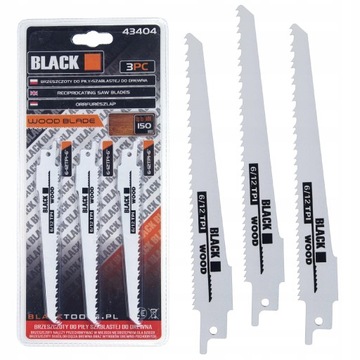 BRZESZCZOT DO PIŁY SZABLASTEJ NOŻE LISI OGON 3-SZT NA UCHWYT 13MM BLACK