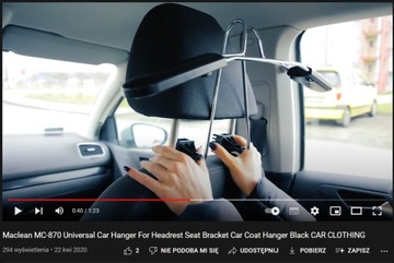 УНИВЕРСАЛЬНАЯ АВТОМОБИЛЬНАЯ ВЕШАЛКА РЕГУЛИРУЕМАЯ MACLEAN MC-870