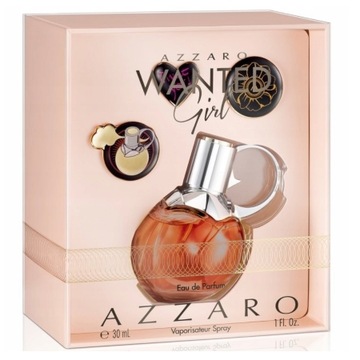 AZZARO Wanted Girl Zestaw Woda Perfumowana 30 ml + 3 Sztuki Pinów Ozdobnych