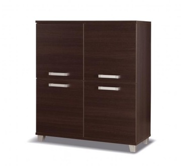 Komoda 4 drzwi 100cm szafka kasztan wenge X4