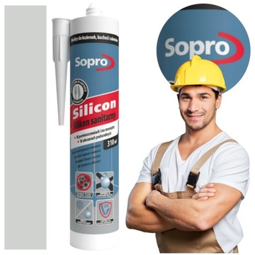 Silikon Sanitarny SOPRO Uniwersalny Grzybobójczy 310ml manhattan 77