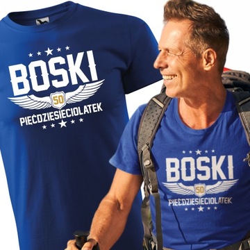 Męska Koszulka BOSKI 50 Super Prezent na 50 urodziny dla niego S