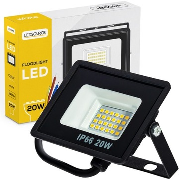 Halogen Lampa NAŚWIETLACZ LED 20W 1800lm IP66 SLIM