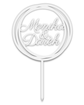 Topper TŚB-78-Imiona Ślub Wesele Biały