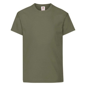 T-shirt dziecięcy Fruit of the loom bawełna ORIGINAL oliwkowy rozmiar 116