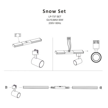 Легкий Prestige Snow SET 1F черный GU10 черный