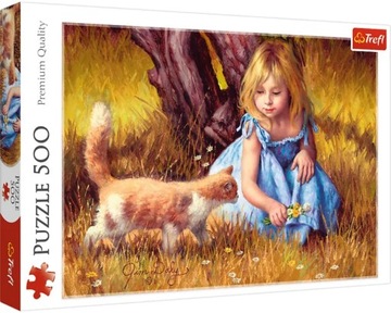 PUZZLE 500 EL W CENTRUM UWAGI DZIECKO I KOT TREFL