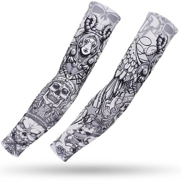 Long Tattoo Sleeves Seamless Armguard Sun Protection Cover 2PCS Men Women