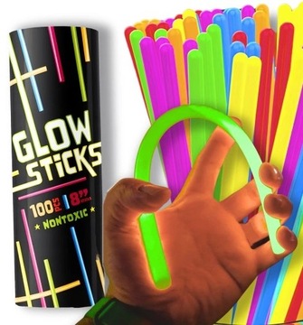 BRANSOLETKI OPASKI FLUORESCENCYJNE ŚWIECĄCE 5 SZTUK PAŁECZKI
