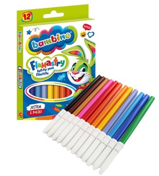 Flamastry BAMBINO 12 kolorowe MAJEWSKI pisaki