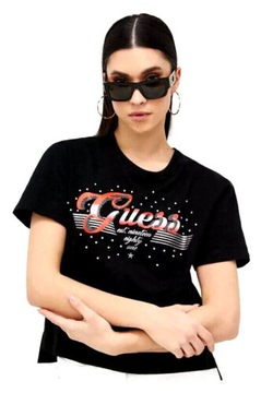 GUESS T-Shirt Logo W3GI33 KB3P0 Czarny Boxy Fit M