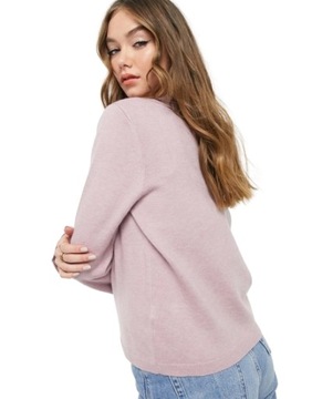 fioletowy ciepły sweter z kołenierzem na guziki 38