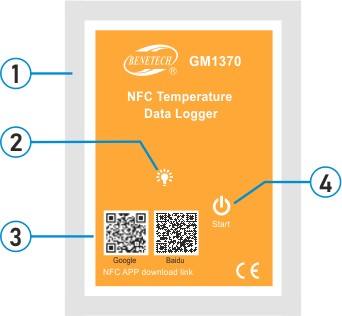 REJESTRATOR TEMPERATURY NFC ANDROID APLIKACJA TELEFON DATA LOGGER Z TAŚMĄ