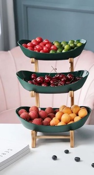 3-Х ЯРУСНЫЙ ПОДНОС, БОЛЬШАЯ ЧАША, КОРЗИНА ФРУКТОВ, ОВОЩИ, БАМБУКОВАЯ ПОДСТАВКА