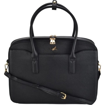 ELEGANCKA DAMSKA TORBA NA LAPTOPA 15,6 - CZARNA