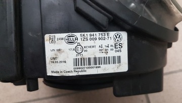 VW GOLF VI SVĚTLO LEVÝ PŘEDNÍ LED XENON 5K1941753E