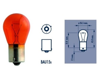 Żarówka 12V 21W PY21W BAU15S pomarańczowa