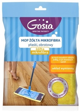 MOP ŻÓŁTA MIKROFIBRA PŁASKI OBROTOWY GOSIA ZAPAS