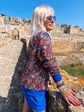 Bomberka FloModo L/XL kolorowa oryginalna bluza bawełna wzory, Mandala