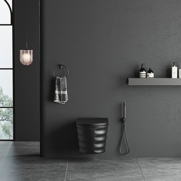 ПОДВЕСНОЙ УНИТАЗ ТОРНАДО СКАЛ-MTB МАТОВЫЙ ЧЕРНЫЙ МЕДЛЕННО ЗАКРЫВАЮЩЕЕ СИДЕНЬЕ ДЮРОПЛАСТ