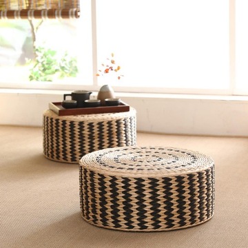 Соломенная подушка для медитации, напольная подушка в японском стиле, черный чай 40 см