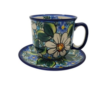 FILIŻANKA ZE SPODKIEM-CERAMIKA BOLESŁAWIEC