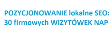 POZYCJONOWANIE lokalne SEO - 30 najlepszych firmowych WIZYTÓWEK NAP