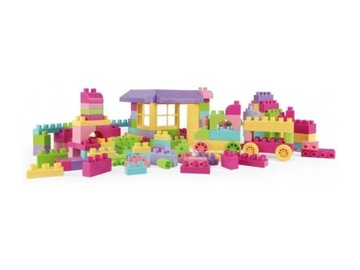 Wader 41280 Kids Blocks klocki w pojemniku 132 el. różowe
