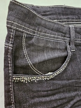 Dolce spodnie jeansowe czarne cyrkonie maxi 52