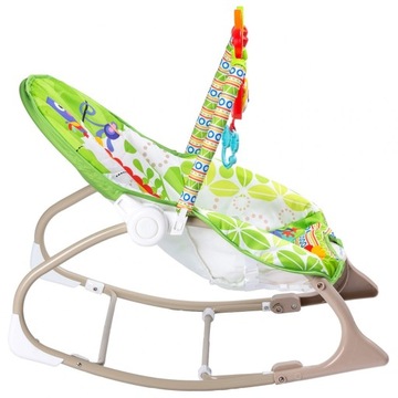 Шезлонг 3 в 1, кресло-качалка, вибрации, звуки, ECOTOYS