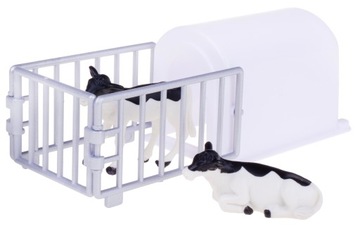 BUDKA STANOWISKO KOJEC DLA CIELĄT + 2 CIELAKI 1:32 KIDS GLOBE FARMING