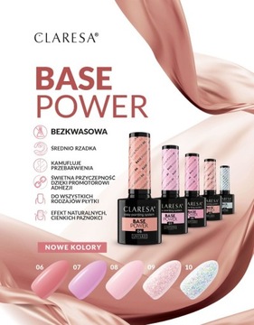 CLARESA Base Power 09 Hybrid Nail Base 5г бескислотное РОЗОВОЕ ЗОЛОТО