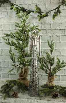 Серебряная ажурная металлическая елка H60 DEcodomi