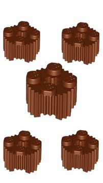 LEGO 5szt Klocek okrągły Round 2x2 z ząbkami Reddish brown Brąz 92947 Nowy