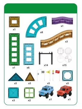 KLOCKI MAGNETYCZNE KOLEJKA ELEKTRYCZNA TOR 93 EL