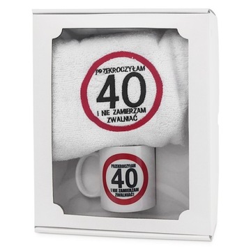 Komplet RĘCZNIK I KUBEK prezent na 40 URODZINY ona