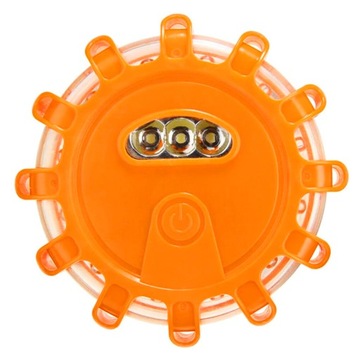 FLARA OSTRZEGAWCZA BŁYSKOWA 12+3LED KOGUT LAMPA STROBOSKOP POMARAŃCZOWA USB