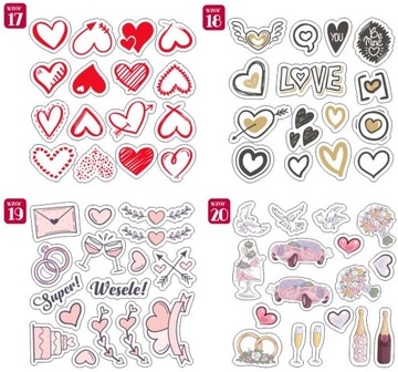 Наклейки для свадебной гостевой книги БОЛЬШОЙ НАБОР