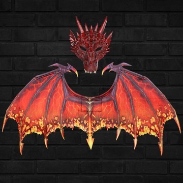 Аксессуары для костюмов для взрослых, игрушечный наряд с изображением дракона, маска d