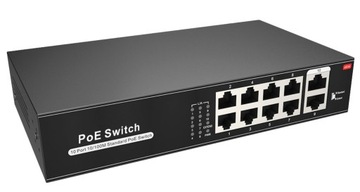 Коммутатор POE для IP-камер 8xPOE 96 Вт 100 Мбит/с 2x Uplink