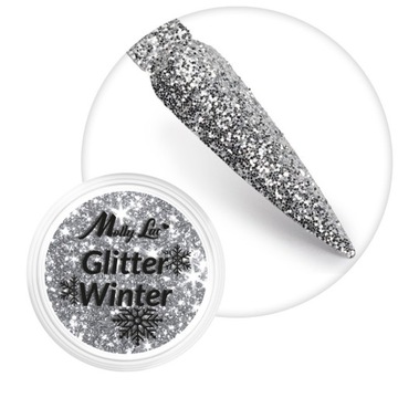MollyLac Glitter 01 pyłek efekt do zdobień manicure w słoiczku 1g