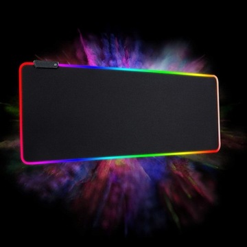 БОЛЬШОЙ КОВРИК ДЛЯ ИГРОВОЙ МЫШИ RGB XXL НАСТОЛЬНЫЙ КОВрик СО СВЕТОДИОДНОЙ ПОДСВЕТКОЙ RGB XXL
