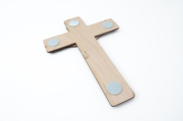 KRZYŻ DREWNIANY na ścianę dewocjonalia, krucy 20cm sklejka drewno