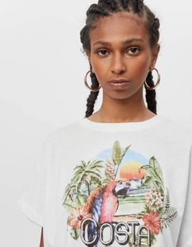 BERSHKA KRÓTKI T-SHIRT COSTA RICA 7299033 R.S