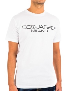 DSQUARED2 MILANO luksusowy włoski t-shirt koszulka BIANCO roz.L